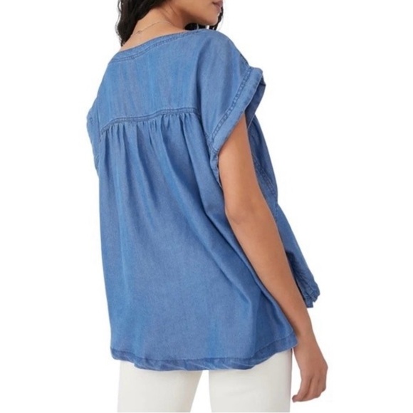 NWT We The Free Summer Love Top - Indigo - Size Small Oversized - Picture 5 of 17